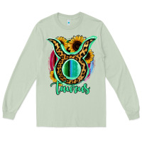 Matcha Taurus Zodiac Sign Sunflower Leopard Serape Long Sleeve Tee - RanaPortraitStore