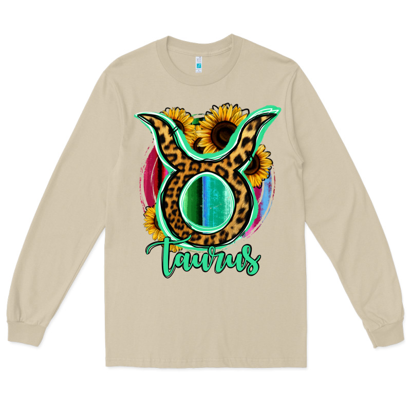 Taurus Zodiac Sign Sunflower Leopard Serape Long Sleeve Tee by RanaPortraitStore | Teevron