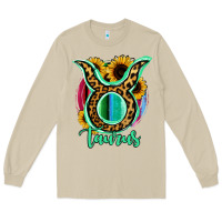 Mushroom Taurus Zodiac Sign Sunflower Leopard Serape Long Sleeve Tee - RanaPortraitStore