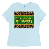 Baby Blue Dead inside but feeling lucky 20oz skinny tumbler Ladies Tee - HowdyJamesFarm