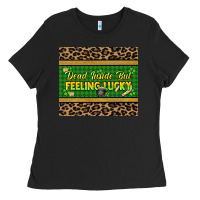 Black Dead inside but feeling lucky 20oz skinny tumbler Ladies Tee - HowdyJamesFarm