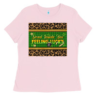 Bubblegum Pink Dead inside but feeling lucky 20oz skinny tumbler Ladies Tee - HowdyJamesFarm