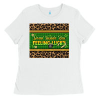 Dead Inside But Feeling Lucky 20oz Skinny Tumbler Ladies Tee | Teevron