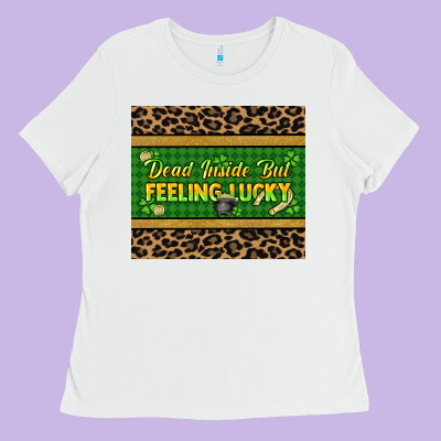 Dead Inside But Feeling Lucky 20oz Skinny Tumbler Ladies Tee Designed By Howdyjamesfarm