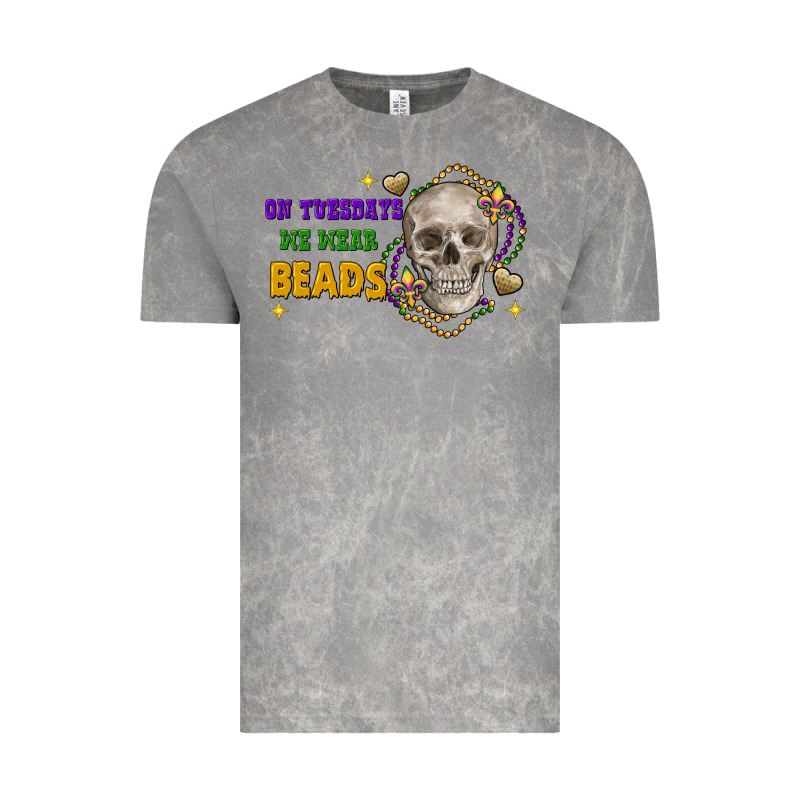 On Tuesdays We Wear Beads Skull Vintage Tee by FaDigitalArtStudio | Teevron