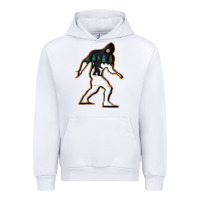 White bigfoot wood layered christmas Urban Hoodie - DesigneFamous