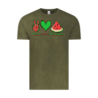 Vintage Olive Peace Love Watermelon Vintage Tee - Jasminsmagicworld