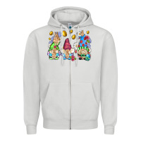 Dove Grey easter gnome with eggs Zipper Hoodie - AdoDesignShop