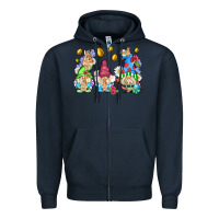 Navy easter gnome with eggs Zipper Hoodie - AdoDesignShop