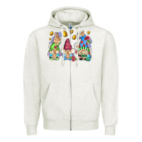 Oatmeal Heather easter gnome with eggs Zipper Hoodie - AdoDesignShop