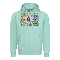 Seafoam easter gnome with eggs Zipper Hoodie - AdoDesignShop