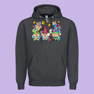 Easter Gnome With Eggs Zipper Hoodie Designed By Adodesignshop