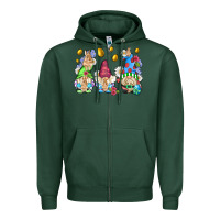 Sports Green easter gnome with eggs Zipper Hoodie - AdoDesignShop
