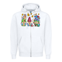 White easter gnome with eggs Zipper Hoodie - AdoDesignShop