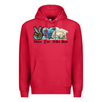 Cardinal peace love polar bear Premium Hoodie - LillyAllenDesigns