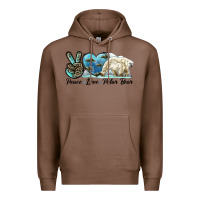 Chestnut peace love polar bear Premium Hoodie - LillyAllenDesigns