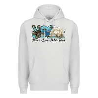 Dove Grey peace love polar bear Premium Hoodie - LillyAllenDesigns