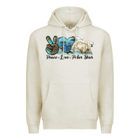 Oatmeal Heather peace love polar bear Premium Hoodie - LillyAllenDesigns