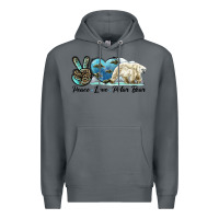 Rock peace love polar bear Premium Hoodie - LillyAllenDesigns