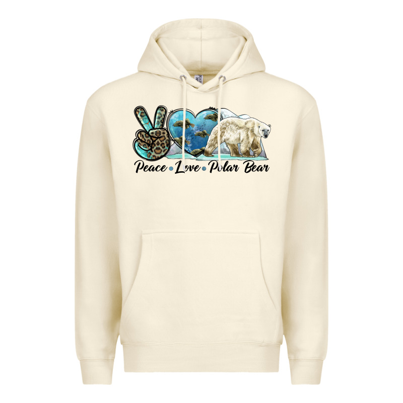 Peace Love Polar Bear Premium Hoodie by LillyAllenDesigns | Teevron
