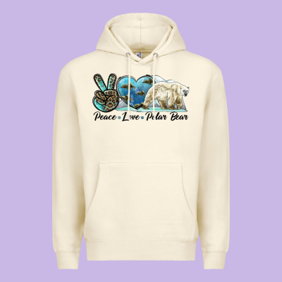 Peace Love Polar Bear Premium Hoodie Designed By Lillyallendesigns