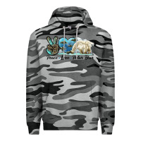 Slate Camo peace love polar bear Premium Hoodie - LillyAllenDesigns