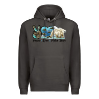 Smoke peace love polar bear Premium Hoodie - LillyAllenDesigns