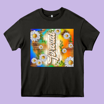 Proud With Daisies Heavy Core Tee Designed By Tumblerdesignbyshophia