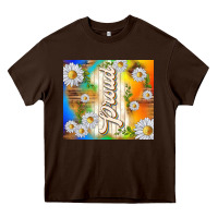 Chocolate Brown proud with daisies Heavy Core Tee - TumblerDesignByShophia