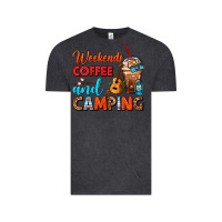Vintage Black weekends coffee and camping frappe coffee Vintage Tee - FaDigitalArtStudio
