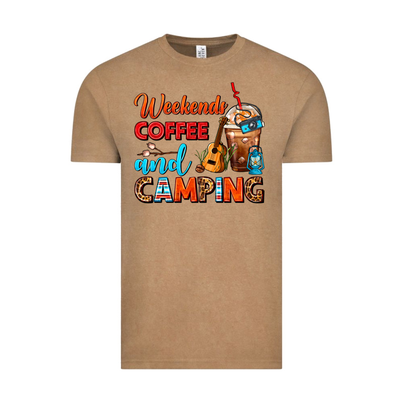 Weekends Coffee And Camping Frappe Coffee Vintage Tee by FaDigitalArtStudio | Teevron