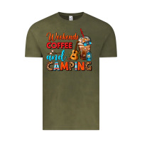 Vintage Olive weekends coffee and camping frappe coffee Vintage Tee - FaDigitalArtStudio