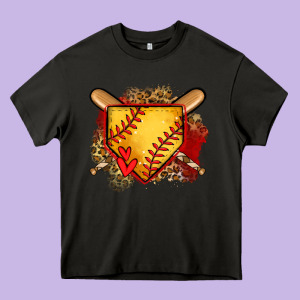 Softball Home Plate Heavy Core Tee Designed By Jasminsmagicworld