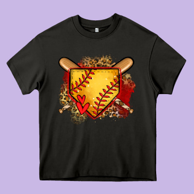 Softball Home Plate Heavy Core Tee Designed By Jasminsmagicworld
