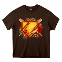 Chocolate Brown softball home plate Heavy Core Tee - Jasminsmagicworld
