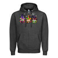 Charcoal Heather halloween gnomes Zipper Hoodie - AdoDesignShop