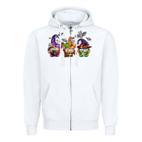 White halloween gnomes Zipper Hoodie - AdoDesignShop