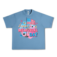 Pebble Blue Happy Memorial Day Urban Heavy Tee - FaDigitalArtStudio