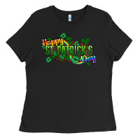 Black Happy St. Patrick's Day Ladies Tee - HowdyJamesFarm