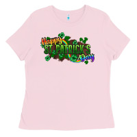 Bubblegum Pink Happy St. Patrick's Day Ladies Tee - HowdyJamesFarm