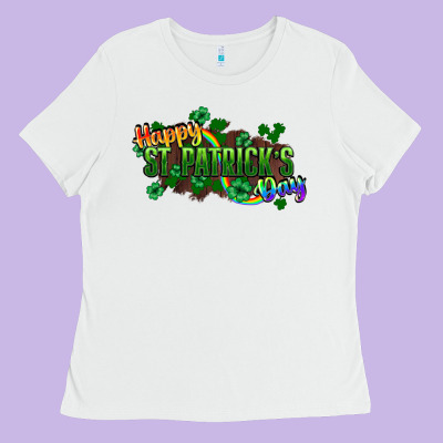 Happy St. Patrick's Day Ladies Tee Designed By Howdyjamesfarm