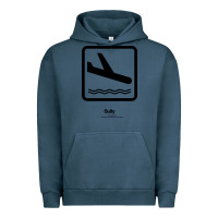 Pigment Midnight Navy sully movie silhouette Urban Hoodie - DesigneFamous