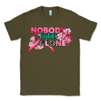 Army Green nobody fights alone cancer awareness Classic Tee - CowGirlArtShop