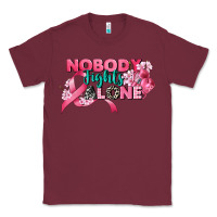Burgundy nobody fights alone cancer awareness Classic Tee - CowGirlArtShop