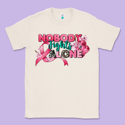 Nobody Fights Alone Cancer Awareness Classic Tee Designed By Cowgirlartshop