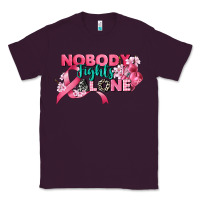 Plum nobody fights alone cancer awareness Classic Tee - CowGirlArtShop