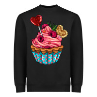 Black valentines day cupcake Heavyweight Sweatshirt - AdoDesignShop
