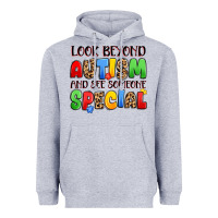 Heather Grey look beyond autism and see someone special Heavyweight Hoodie - JahusDesignShop
