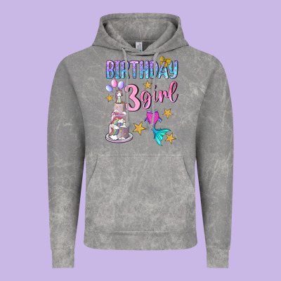 Birthday Girl 3 Vintage Hoodie Designed By Bundleandbundleshop