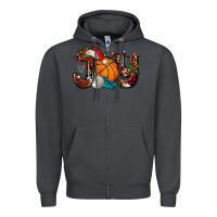 Smoke joy with basketball and santa's hat Zipper Hoodie - AdoDesignShop